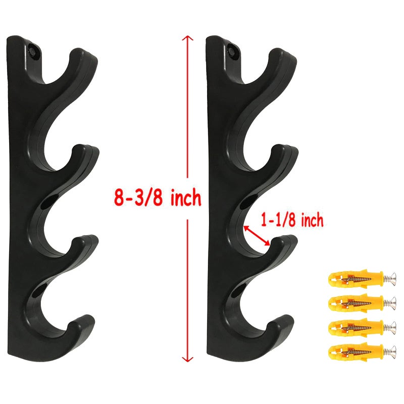 AUXPhome Horizontal Fishing Rod Rack, Plastic, 1-1/8 Inch Aperture, Holds 4 Rods, Easy Assembly, Save Space - Image 2